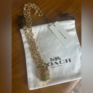 Viral Coach Gold Lock Colorful Necklace